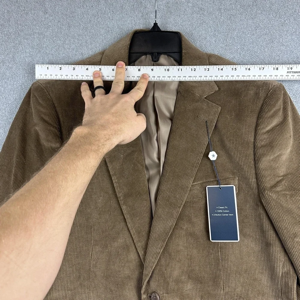 Saddlebred Sport Coat Blazer Mens 42R Brown Tan Corduroy Classic Fit 2 Button - Picture 4 of 13